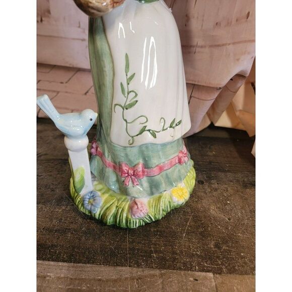 Ceramic gardening Bunny AS IS Easter flower bird - Picture 3 of 13